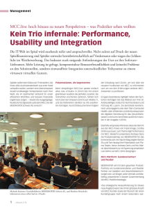 Kein Trio infernale: Performance, Usability und Integration