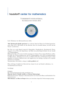 Vorbereitungsmaterial - Mathematik in Bonn