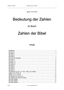 Bedeutung der Zahlen Zahlen der Bibel