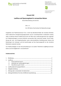 Versuch 302 Lastfluss und Spannungsband in vermaschten Netzen