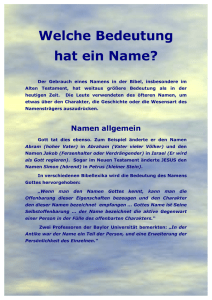 Welche Bedeutung hat ein Name? - christen