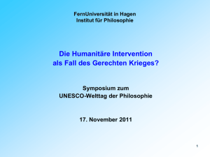 Humanitäre Intervention - FernUniversität in Hagen