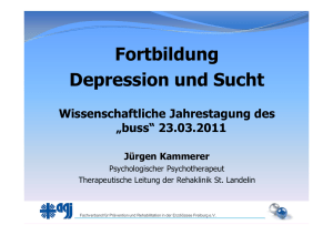 Fortbildung Depression und Sucht Wissenschaftliche Jahrestagung