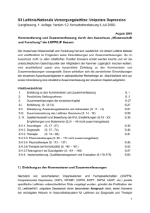 S3 Leitlinie/Nationale Versorgungsleitline: Unipolare Depression