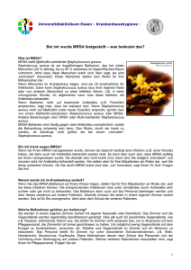 Merkblatt des Universitätklinkums Essen - MRSA-net