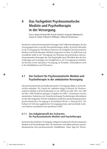 4 Das Fachgebiet Psychosomatische Medizin und Psychotherapie
