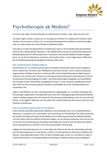 Psychotherapie als Medizin?