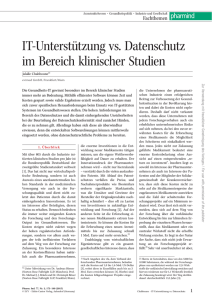 IT-Unterstützung vs. Datenschutz im Bereich klinischer Studien