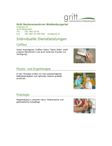 Individuelle Dienstleistungen - gritt Seniorenzentrum Waldburgental