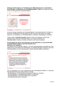 Indikationen der Händedesinfektion in der Ambulanten Medizin