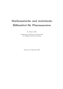 Mathematische und statistische Hilfsmittel für Pharmazeuten