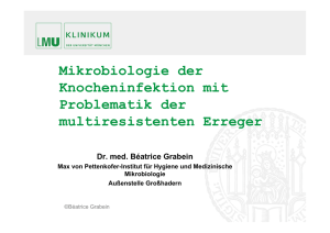 B. Grabein, Mikrobiologie der Knocheninfektion mit Problematik der