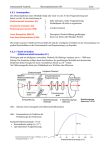 Instrumentelle Analytik Massenspektrometrie MS Seite 4.2.2