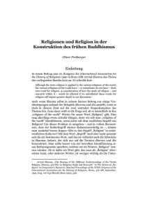 Religionen und Religion in der Konstruktion des frühen Buddhismus