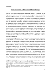 Transzendentaler Kritizismus und Wahrheitsfrage. In: Georg Essen