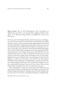 167 Werner Neuer: Heil in allen Weltreligionen? Das Verständnis