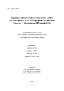 Regulation of Immune Responses in the Central - ETH E