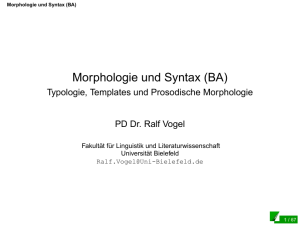 Morphologie und Syntax (BA) - Uni-bielefeld