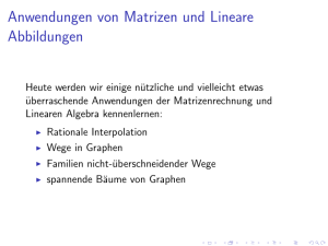 Anwendungen von Matrizen und Lineare Abbildungen