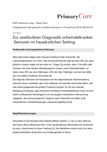 Zur vestibulären Diagnostik schwindelkranker