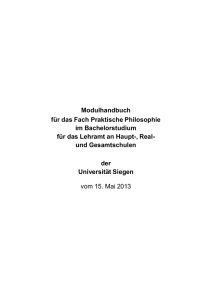 Modulhandbuch für das Fach Praktische Philosophie im