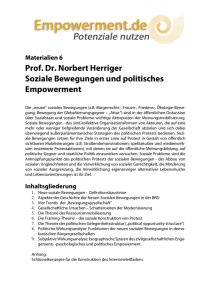 Prof. Dr. Norbert Herriger Soziale Bewegungen und politisches