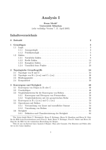 Analysis I - Mathematik