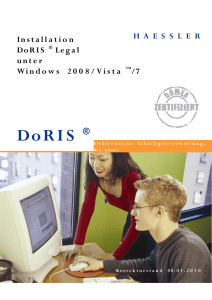 Installation DoRIS ® Legal unter Windows 2008/Vista
