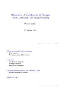 Mathematik 1 für Studierende der Biologie Teil III: Differential