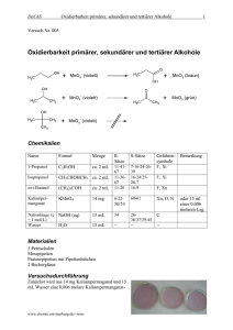 Oxidierbarkeit primärer, sekundärer und tertiärer Alkohole