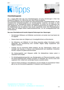 Chemikaliengesetz - Schweizerisches Konsumentenforum kf