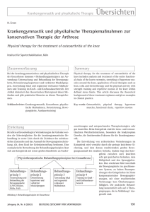 Krankengymnastik und physikalische Therapiemaßnahmen zur