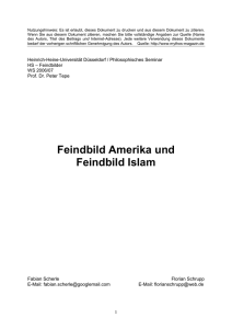 Feindbild Amerika und Feindbild Islam - Mythos