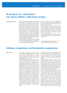 «Disease mongering» und Skrabaneks «scepticemia»
