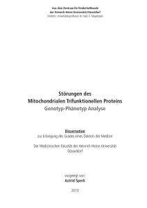 St&ouml;rungen des Mitochondrialen Trifunktionellen Proteins Genotyp