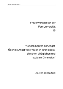 Frauenvorträge an der FernUniversität 15 "Auf den Spuren der