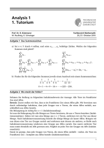 Analysis 1 1. Tutorium - Fachbereich Mathematik