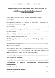 AKF-Frauengesundheitsziele: Prävention und Gesundheitsförderung