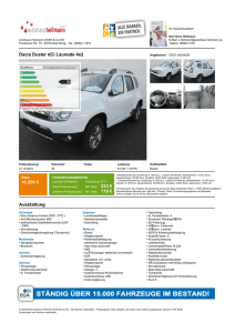 Dacia Duster dCi Laureate 4x2 16.550 € 233 € 116 € Ausstattung