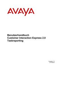 Benutzerhandbuch CIE 2.0 Taskreporting