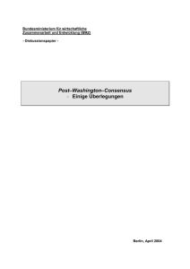 Post–Washington–Consensus – Einige Überlegungen