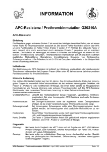 APC-Resistenz / Prothrombinmutation G20210A