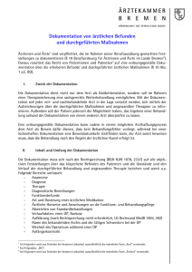 Merkblatt Behandlungsdokumentation