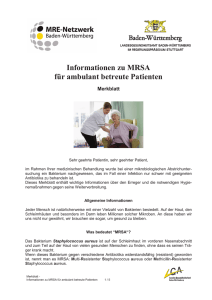Informationen zu MRSA für ambulant betreute