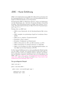 JDBC – Kurze Einführung - Benutzer-Homepage
