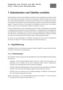 7 Datenbanken und Tabellen erstellen