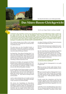 Das Säure-Basen-Gleichgewicht - Schlosspark