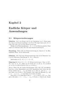 Kapitel 2 Endliche Körper und Anwendungen