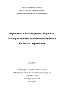 Psychosoziale Belastungen und gesundheitliche Störungen bei