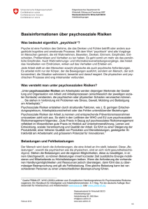 Basisinformationen über psychosoziale Risiken